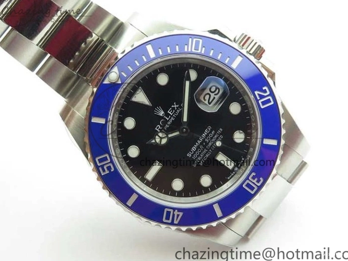 LB Dial EWF SS Bracelet Black A3235 Submariner on 41mm 126619 Ceramic Blue 0421